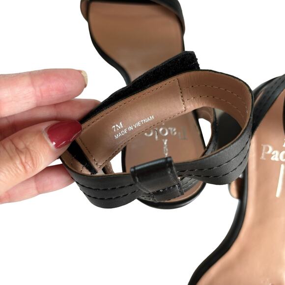 Linea Paolo Women’s Emmie Heeled Sandals Black Ankle Strap Block Heels Size 7 - Picture 4 of 9